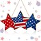 4th of July Hanging Door Sign Wooden Independence Day Decorations Patriotic Door Hanger American Rustic Wooden Plaque for Wall Front Porch Outdoor Farmhouse